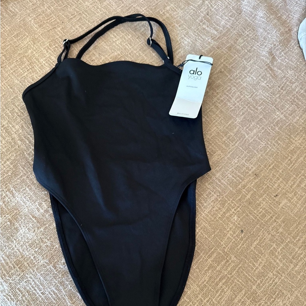 NWT ALO Yoga Classic Black One Piece Bodysuit